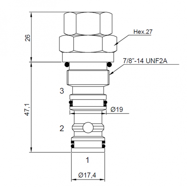 2 Wege Kompensator, normal geschlossen 40 l/min, 350 bar