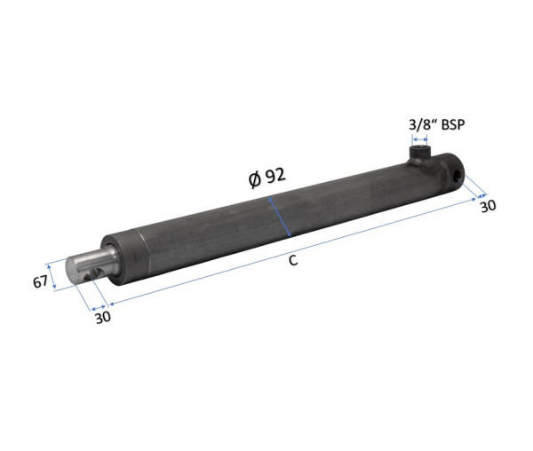 Einfachwirkender Hydraulikzylinder Kolbenstange 70 mm Ø