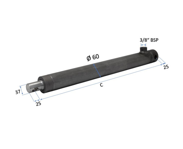 Einfachwirkender Hydraulikzylinder Kolbenstange 40 mm Ø