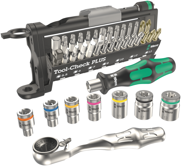 Wera 05056490001 Tool-Check Plus Bit-Sortiment Bitsatz Knarre Kreuz Schlitz Torx